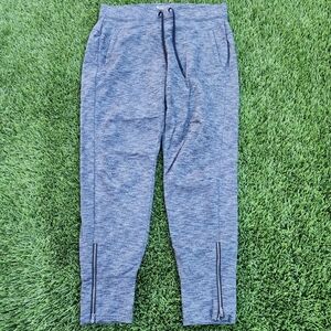 Athleta Heather Gray Jogger Pants Metro Street Zipper Ankle Womens Size Medium